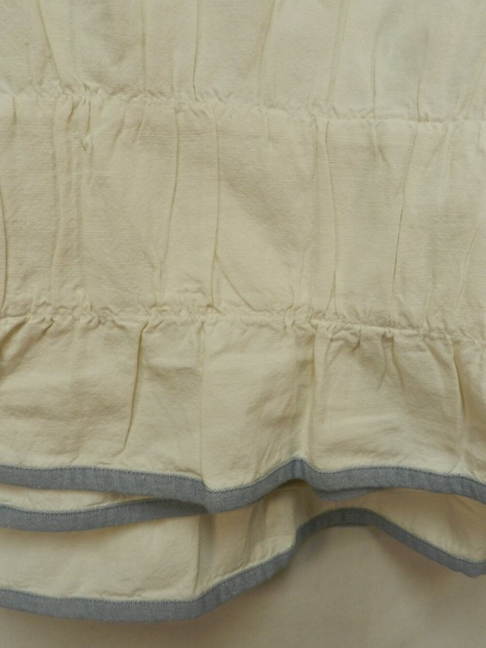 Anthropologie blue Ruffle Top Cotton Woven Cafe Curtain Set 25" x 36" NEW NWT